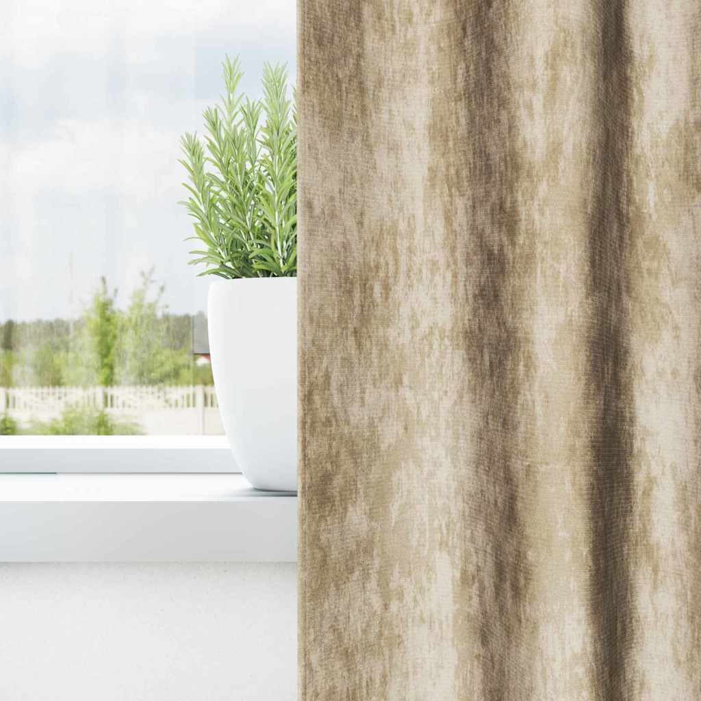 Velvet Curtains with Curtains 2 pcs Cream 140 x 140 cm Velvet