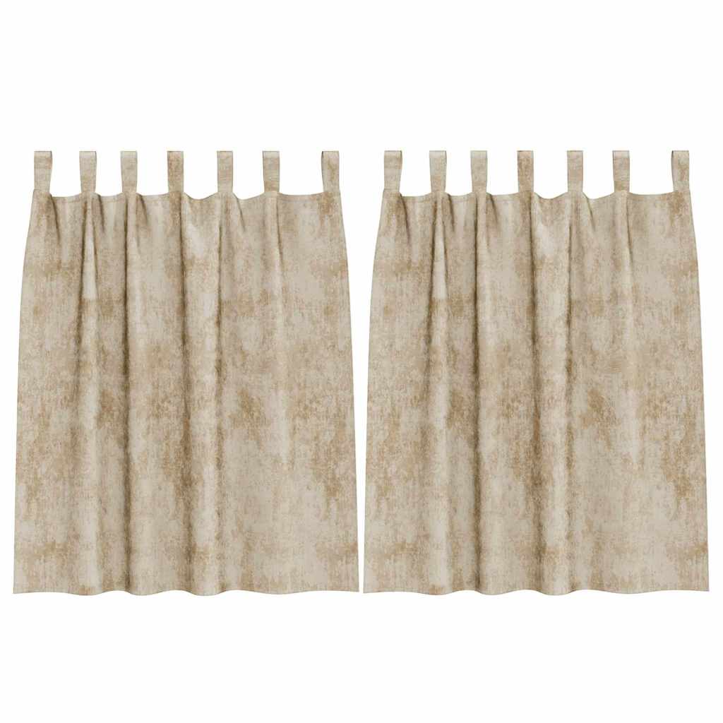 Velvet Curtains with Curtains 2 pcs Cream 140 x 140 cm Velvet