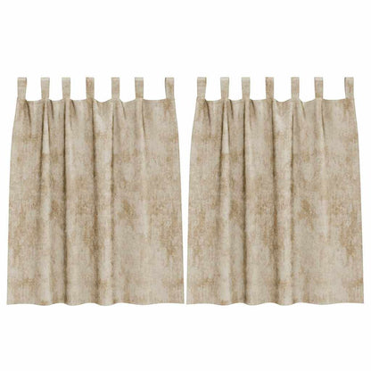 Velvet Curtains with Curtains 2 pcs Cream 140 x 140 cm Velvet