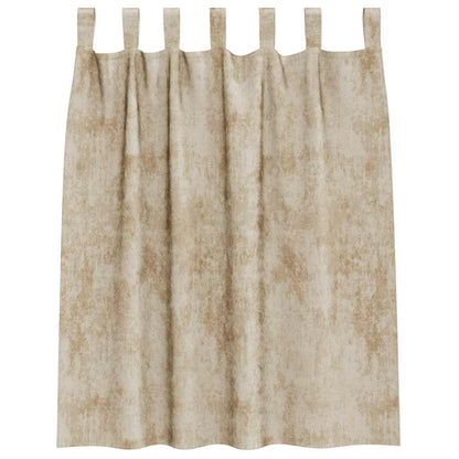 Velvet Curtains with Curtains 2 pcs Cream 140 x 140 cm Velvet