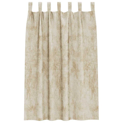 Velvet Curtains with Curtains 2 pcs Cream 175 x 140 cm Velvet