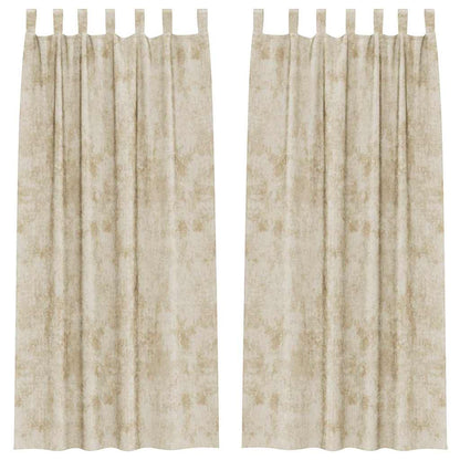 Velvet Curtains with Curtains 2 pcs Cream 245 x 140 cm Velvet