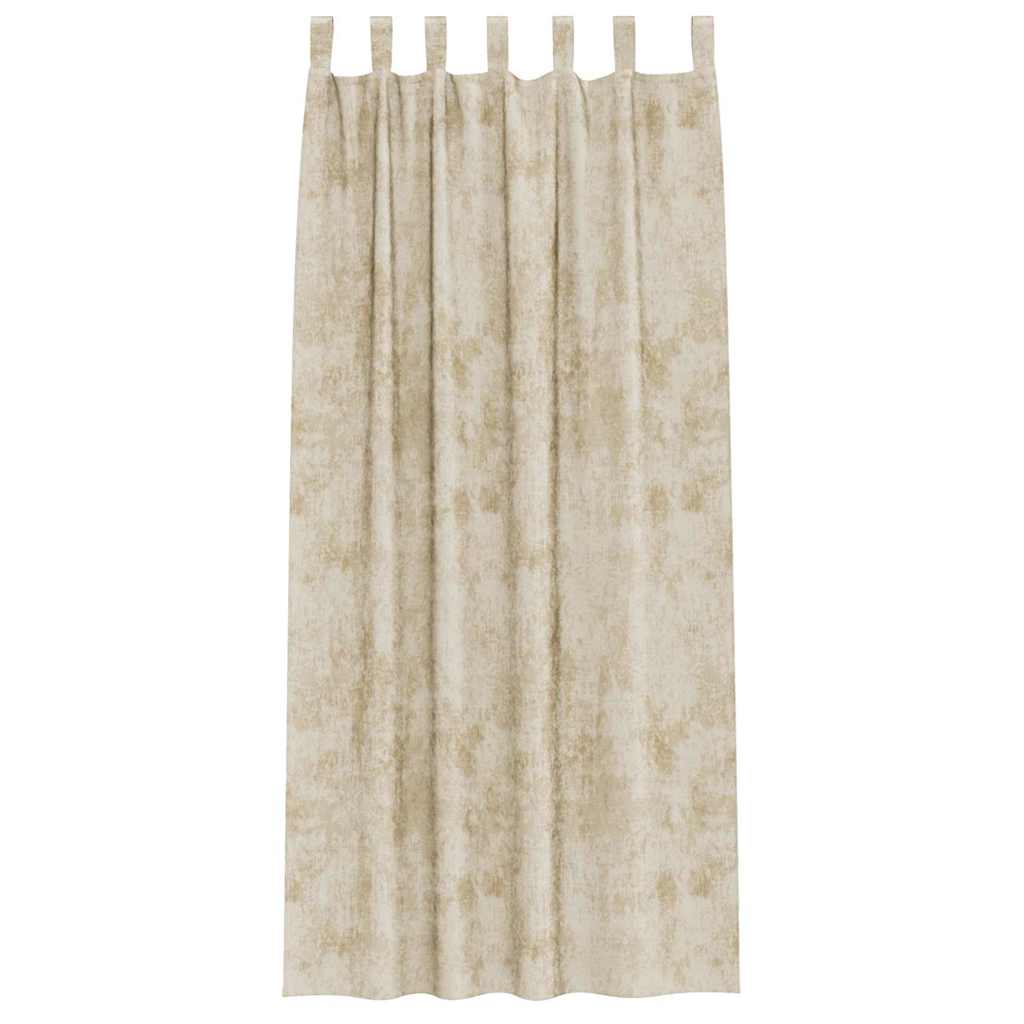 Velvet Curtains with Curtains 2 pcs Cream 260 x 140 cm Velvet
