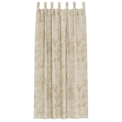 Velvet Curtains with Curtains 2 pcs Cream 260 x 140 cm Velvet