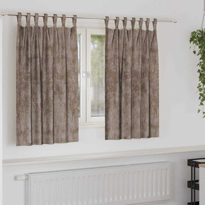 Velvet Curtains 2 pcs Cappuccino 140 x 140 cm Velvet