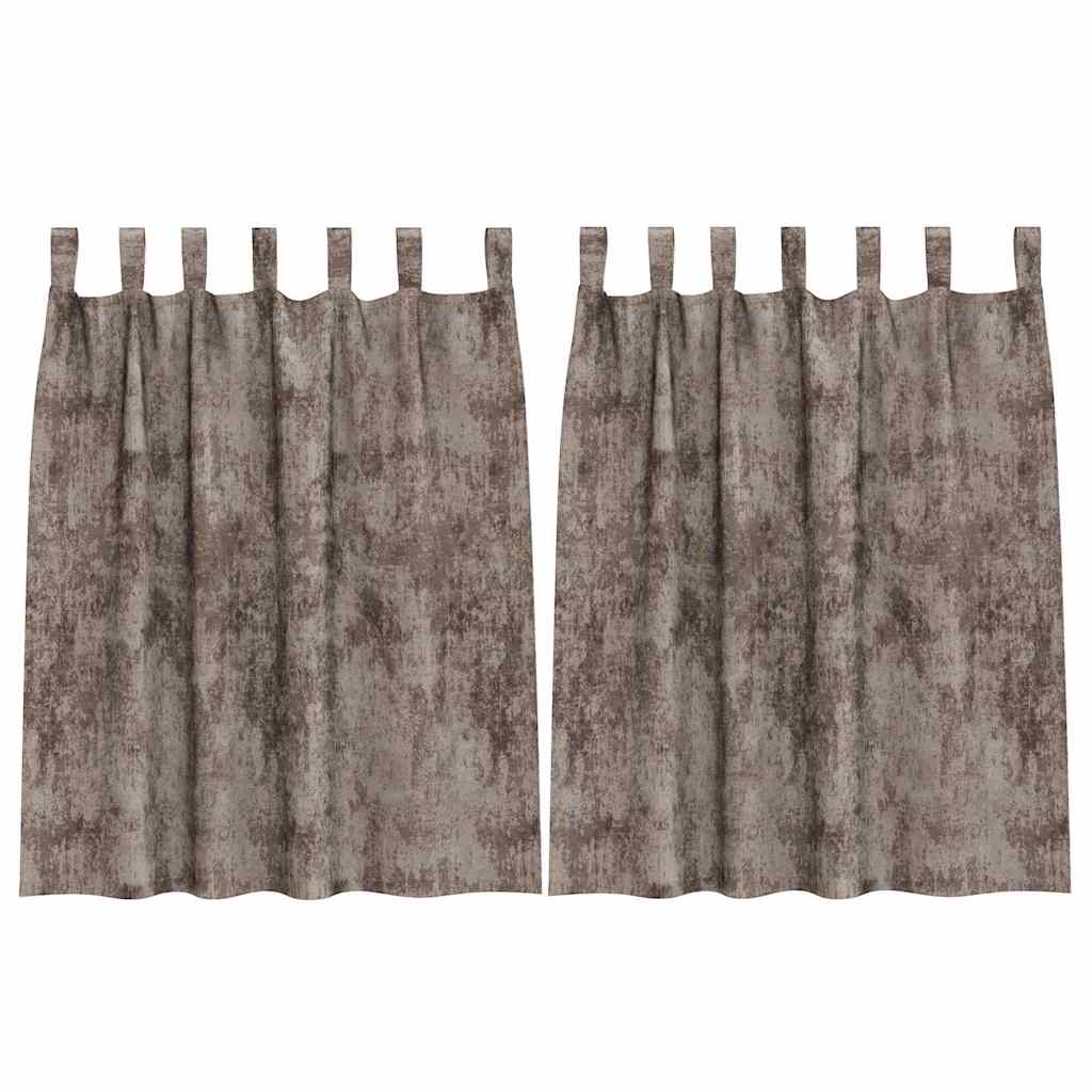 Velvet Curtains 2 pcs Cappuccino 140 x 140 cm Velvet