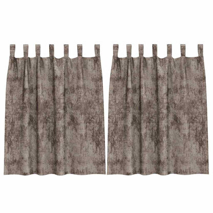 Velvet Curtains 2 pcs Cappuccino 140 x 140 cm Velvet