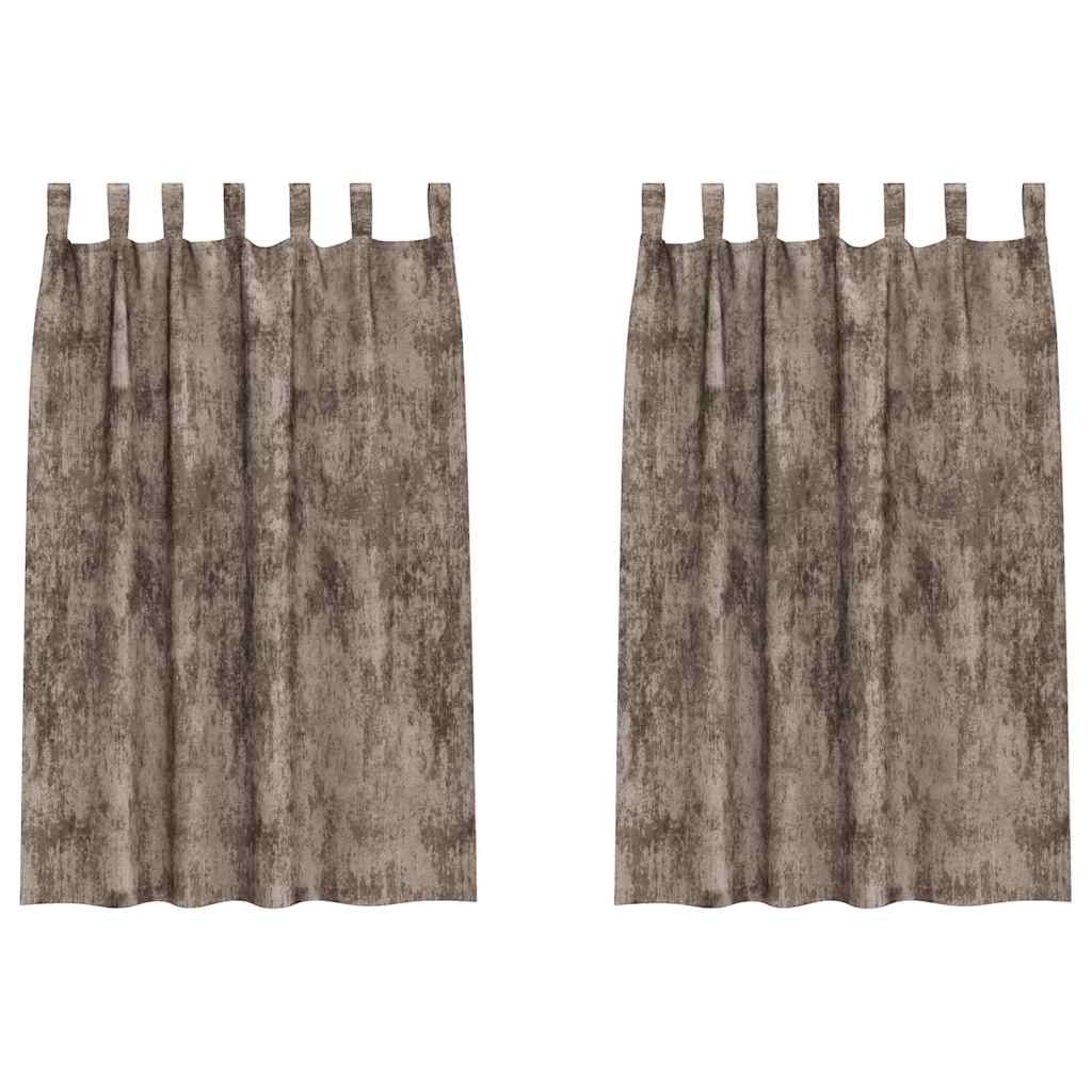 Velvet Curtains 2 pcs Cappuccino 175 x 140 cm Velvet