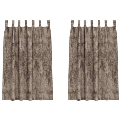 Velvet Curtains 2 pcs Cappuccino 175 x 140 cm Velvet