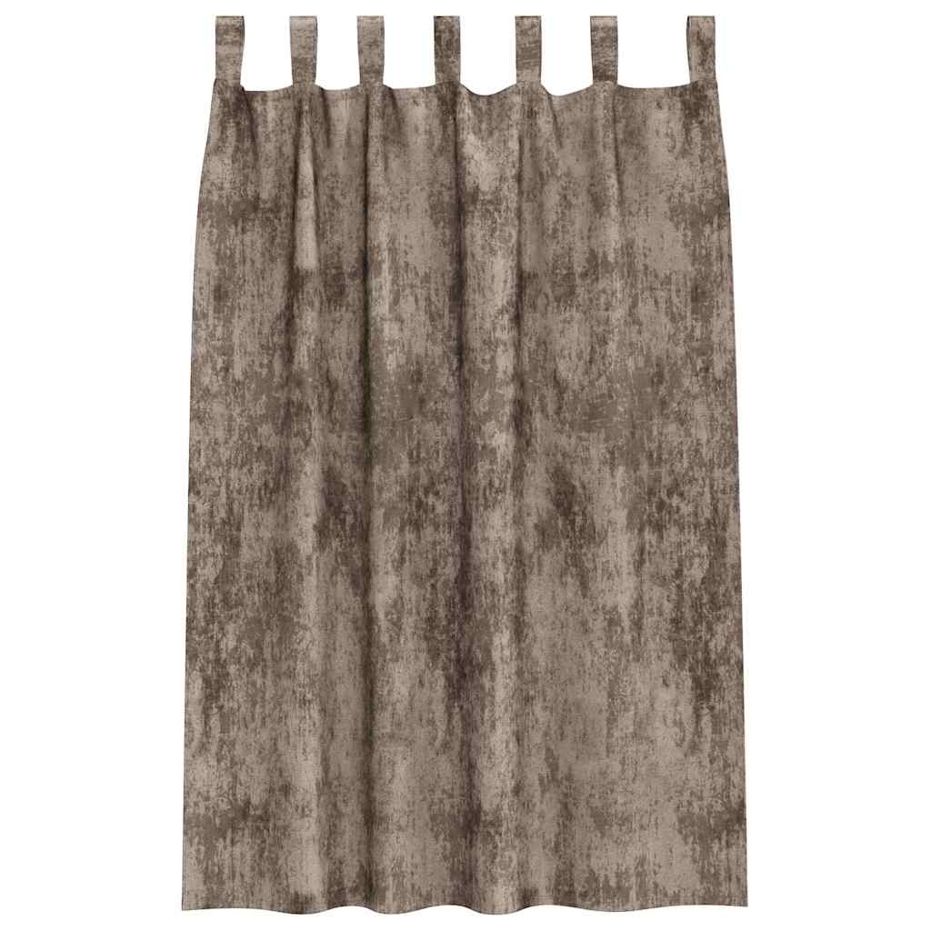 Velvet Curtains 2 pcs Cappuccino 175 x 140 cm Velvet
