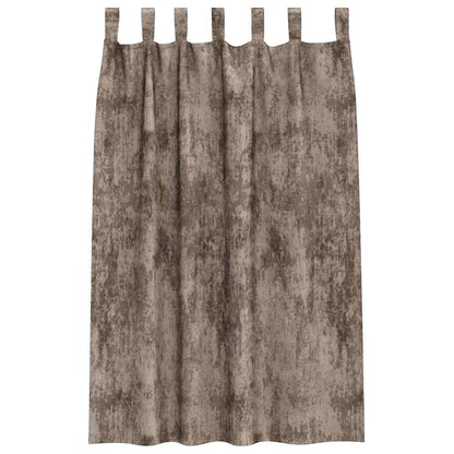 Velvet Curtains 2 pcs Cappuccino 175 x 140 cm Velvet