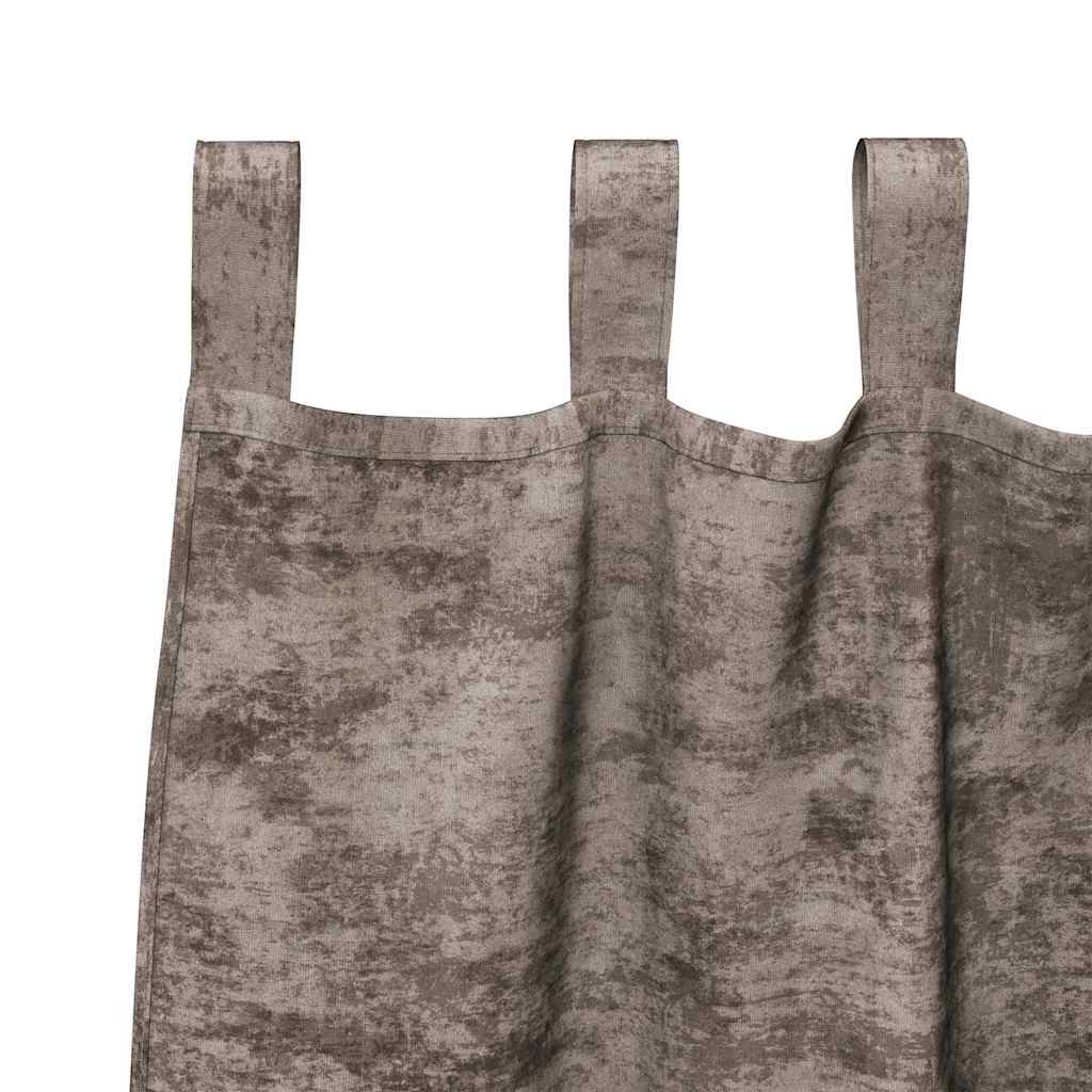 Velvet Curtains 2 pcs Cappuccino 225 x 140 cm Velvet
