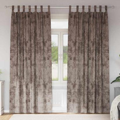 Velvet Curtains 2 pcs Cappuccino 225 x 140 cm Velvet