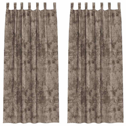 Velvet Curtains 2 pcs Cappuccino 225 x 140 cm Velvet