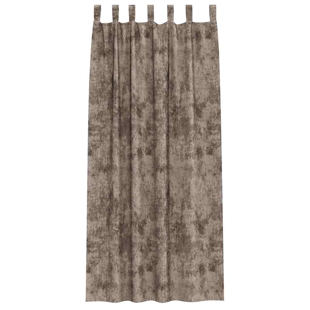 Velvet Curtains 2 pcs Cappuccino 225 x 140 cm Velvet