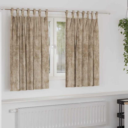 Velvet Curtains 2 pcs Champagne 140 x 140 cm Velvet