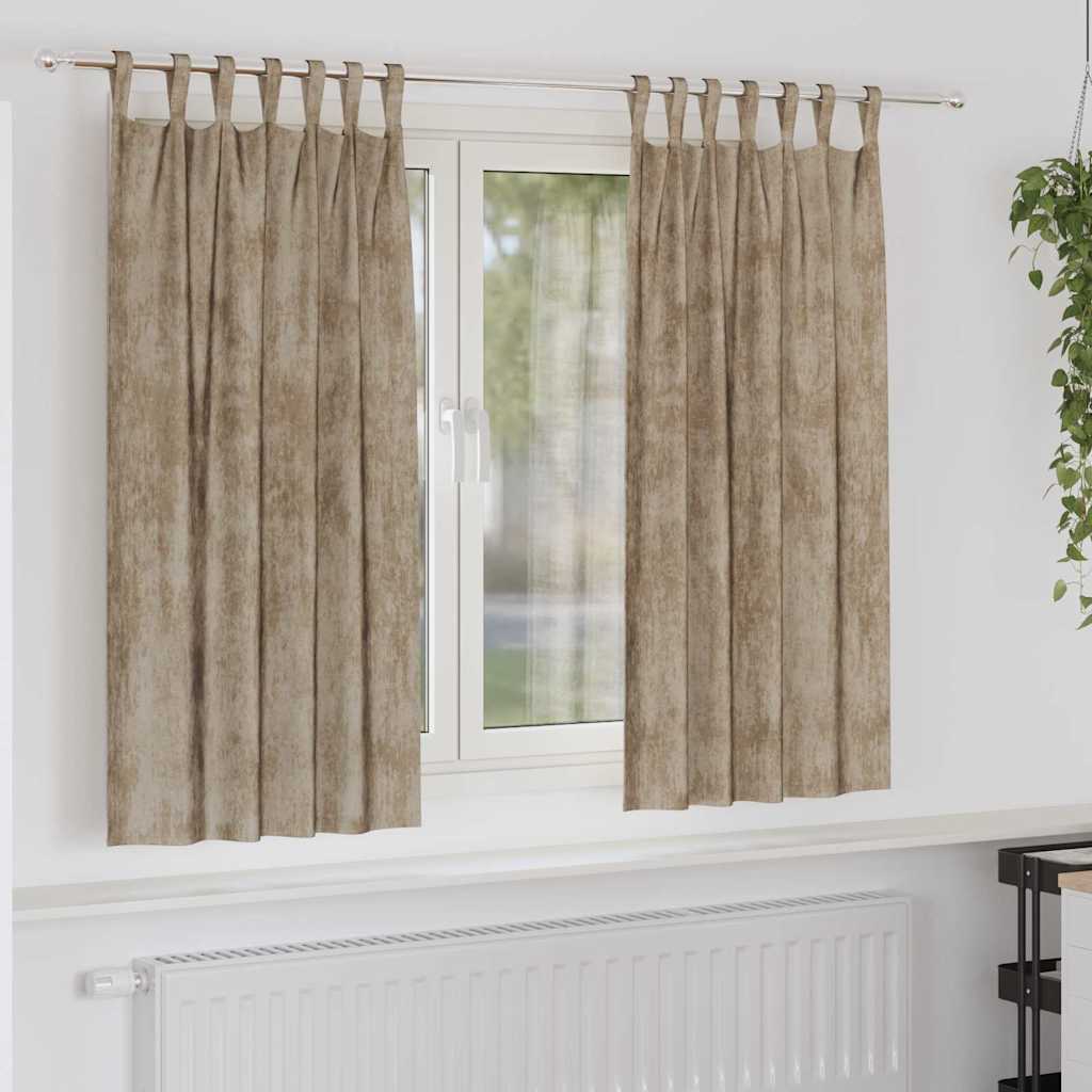 Velvet Curtains 2 pcs Champagne 175 x 140 cm Velvet