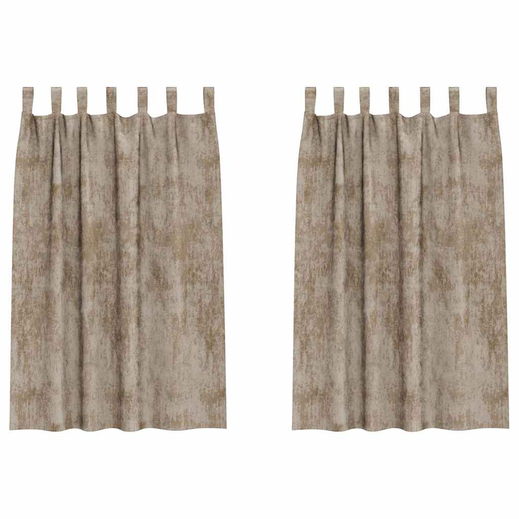 Velvet Curtains 2 pcs Champagne 175 x 140 cm Velvet