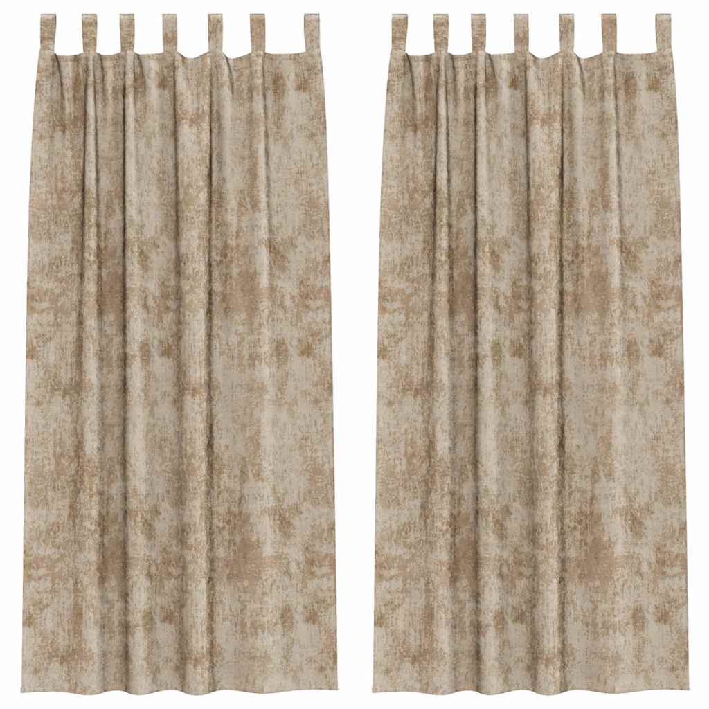 Velvet Curtains 2 pcs Champagne 225 x 140 cm Velvet