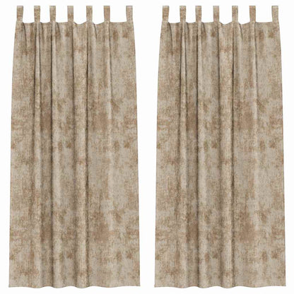 Velvet Curtains 2 pcs Champagne 260 x 140 cm Velvet