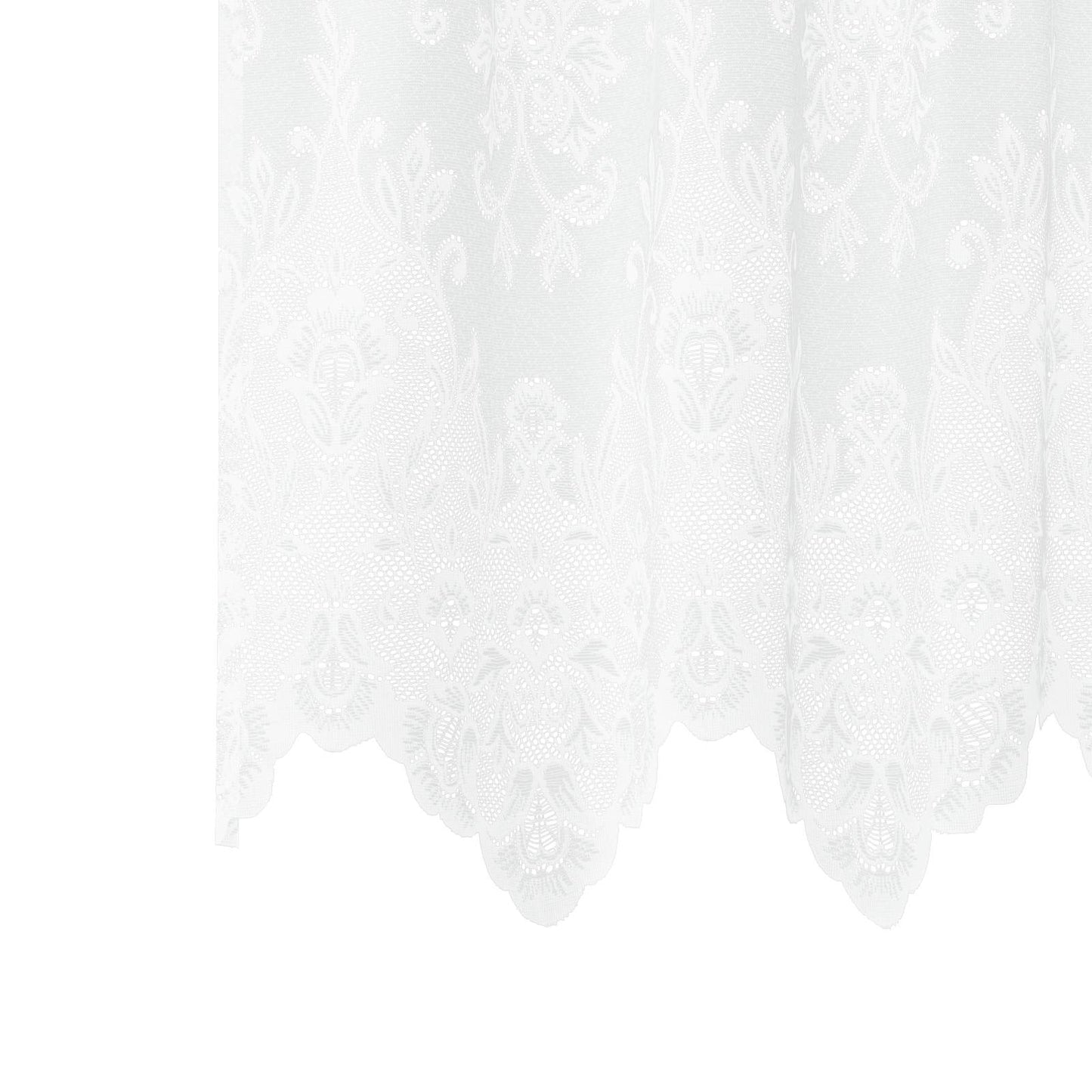 Lace Curtain with Curtains Floral White 100 x 150 cm Polyester