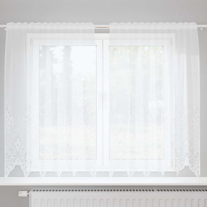 Lace Curtain with Curtains White 150 x 160 cm Polyester