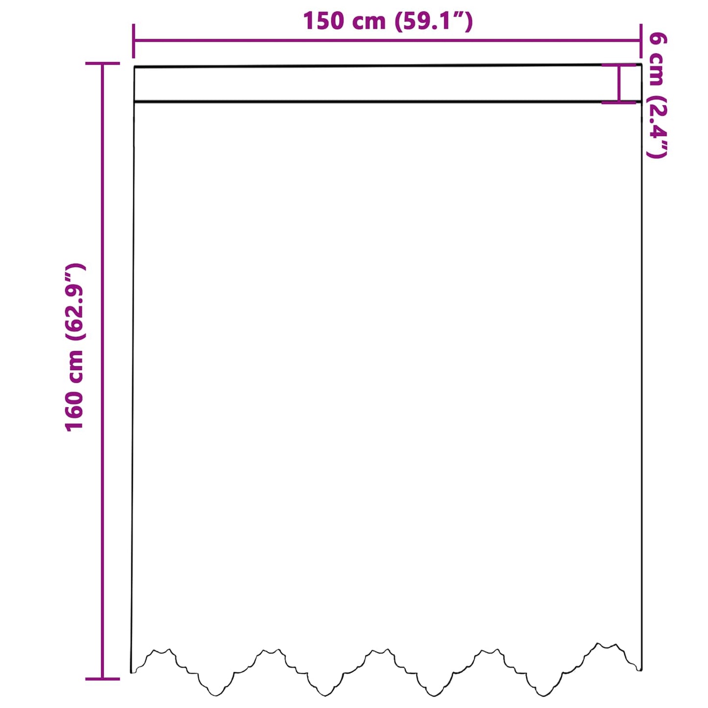 Lace Curtain with Curtains White 150 x 160 cm Polyester