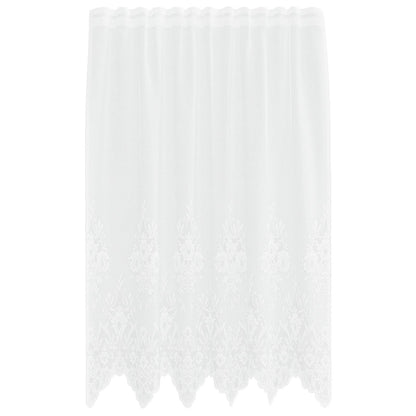 Lace Curtain with Curtains Floral White 180 x 150 cm Polyester