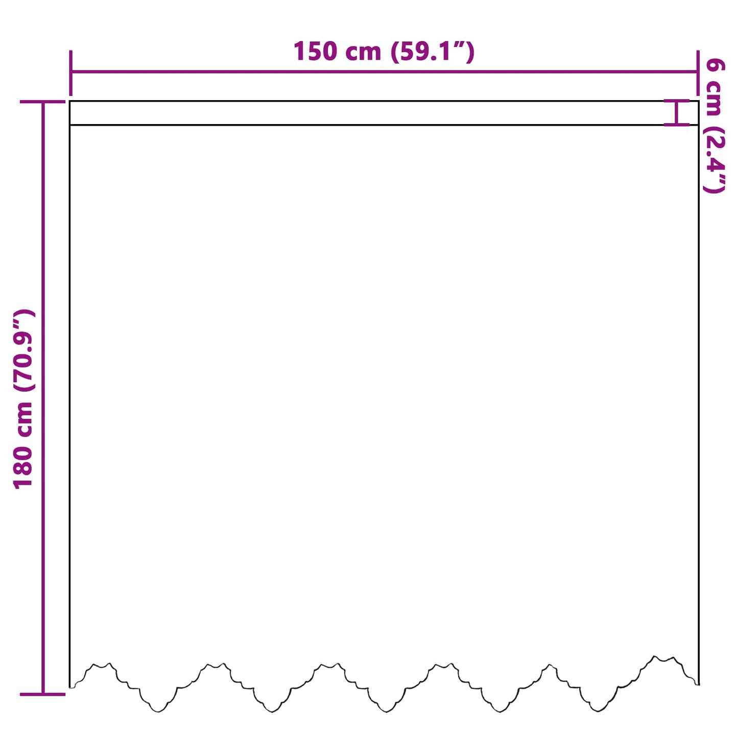 Lace Curtain with Curtains Floral White 180 x 150 cm Polyester