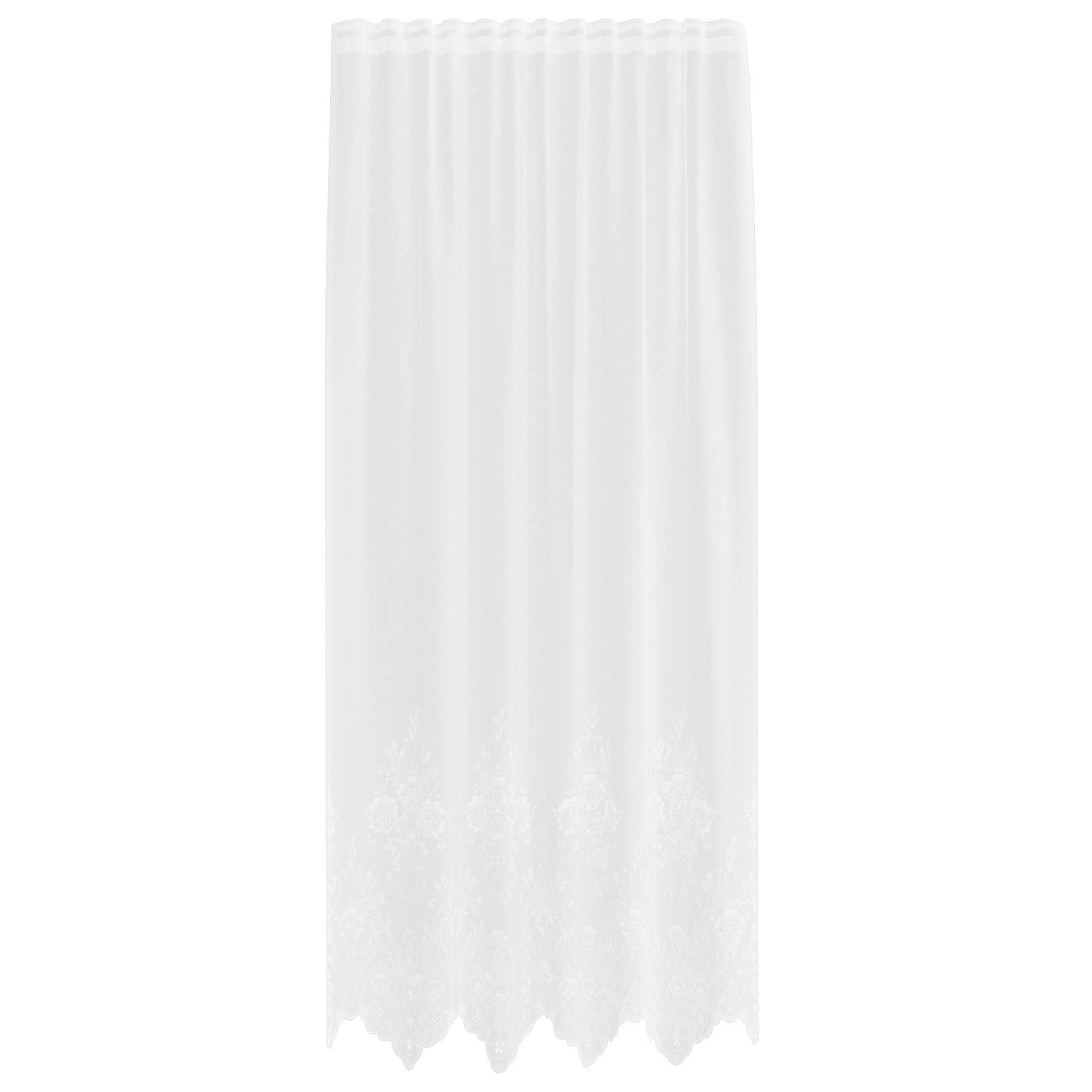Lace Curtain with Curtains Floral White 220x150cm Polyester