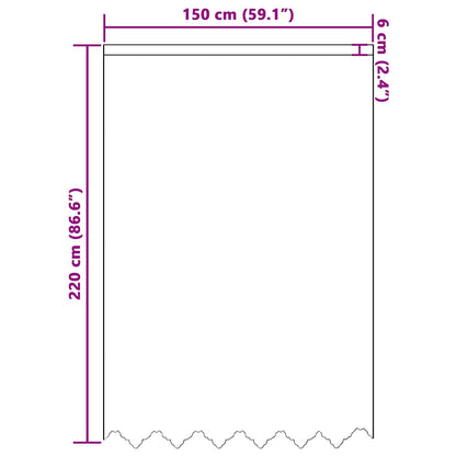 Lace Curtain with Curtains Floral White 220x150cm Polyester