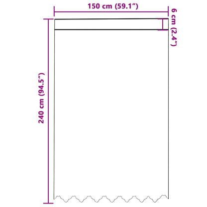 Lace Curtain with Curtains White 150 x 240 cm Polyester