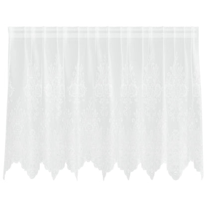 Lace Curtain with Curtains Floral White 100 x 200 cm Polyester
