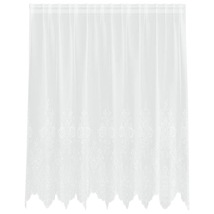 Lace Curtain with Curtains Floral White 180 x 200 cm Polyester