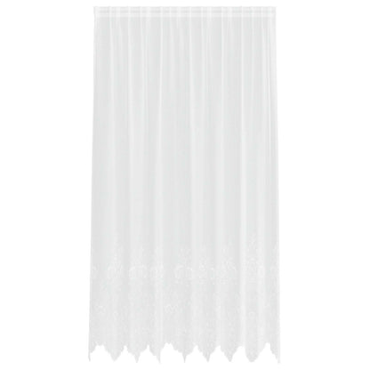 Lace Curtain with Curtains Floral White 245 x 200 cm Polyester