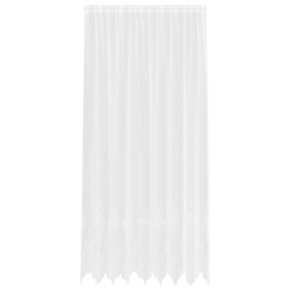 Lace Curtain with Curtains Floral White 280 x 200 cm Polyester