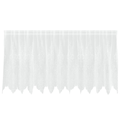 Lace Curtain with Curtains Floral White 80 x 300 cm Polyester