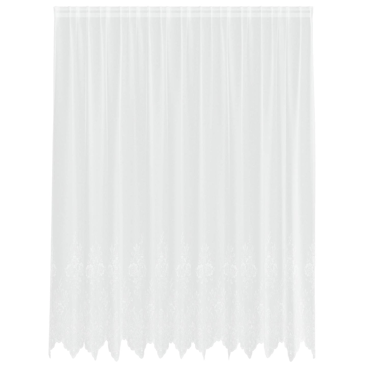 Lace Curtain with Curtains Floral White 240 x 300 cm Polyester
