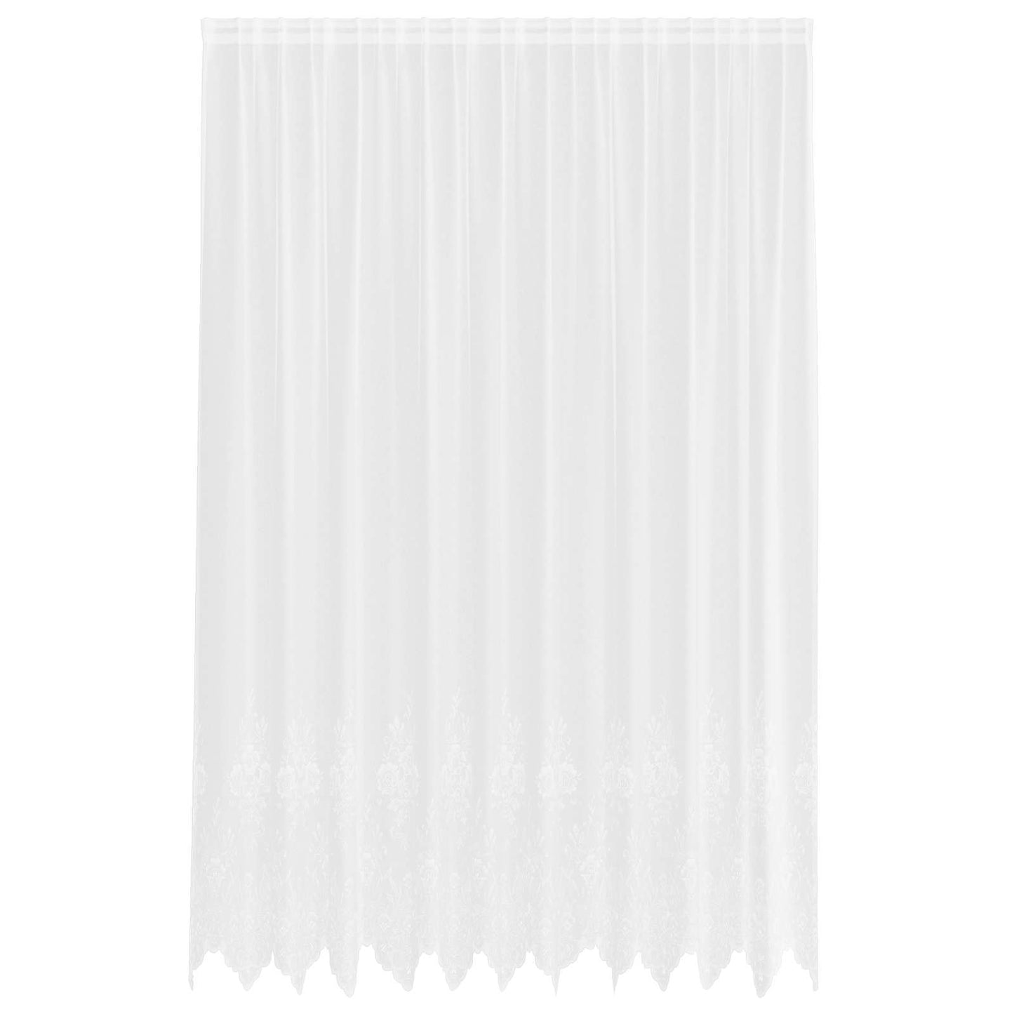 Lace Curtain with Curtains Floral White 280 x 300 cm Polyester