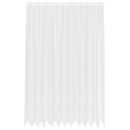 Lace Curtain with Curtains Floral White 300 x 300 cm Polyester
