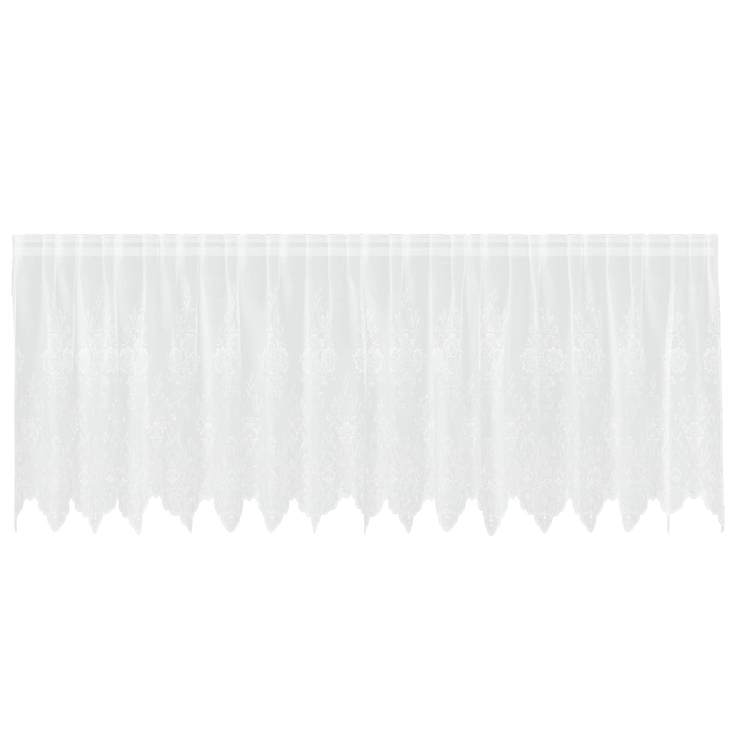 Lace Curtain with Curtains Floral White 80 x 400 cm Polyester