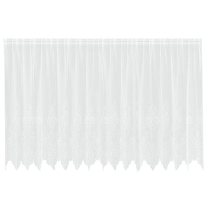 Lace Curtain with Curtains Floral White 140 x 400 cm Polyester