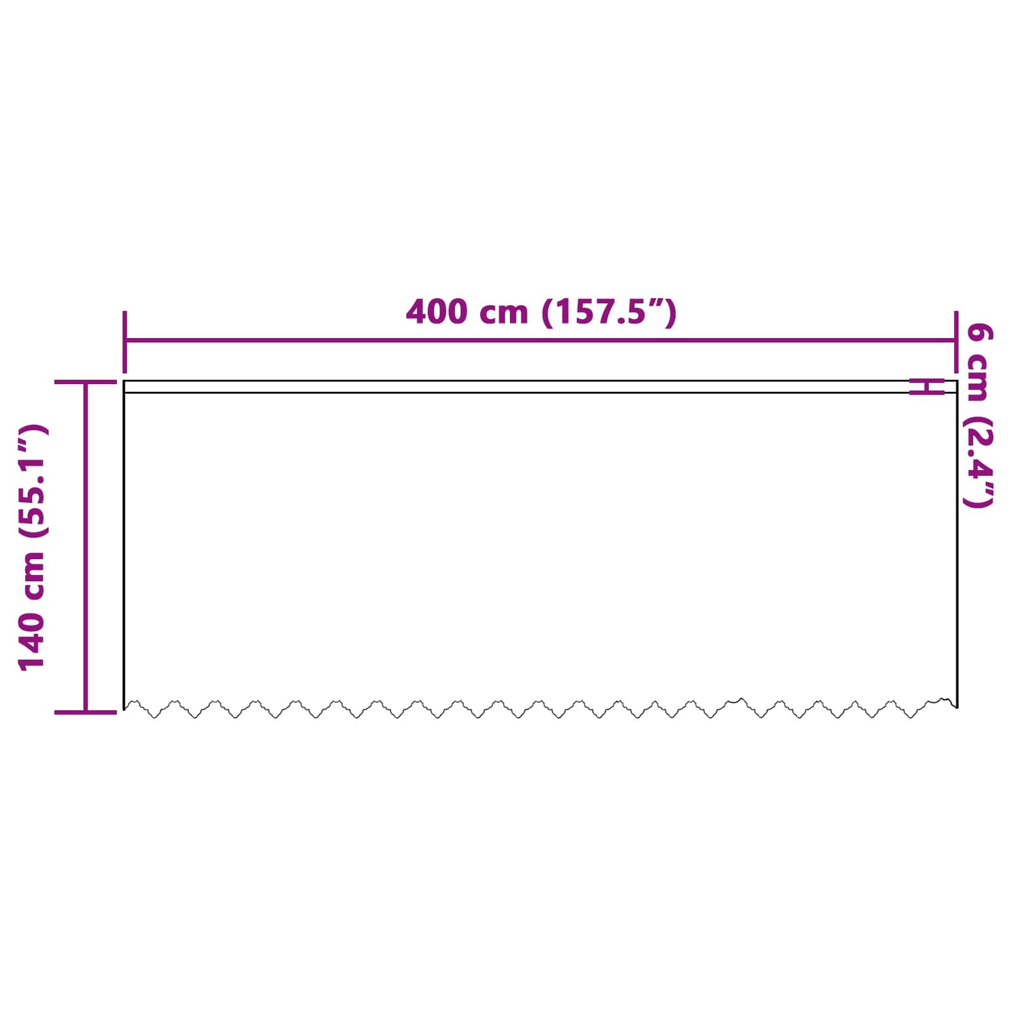 Lace Curtain with Curtains Floral White 140 x 400 cm Polyester