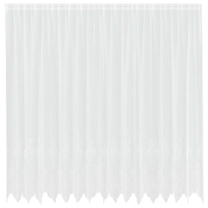Lace Curtain with Curtains Floral White 220 x 400 cm Polyester