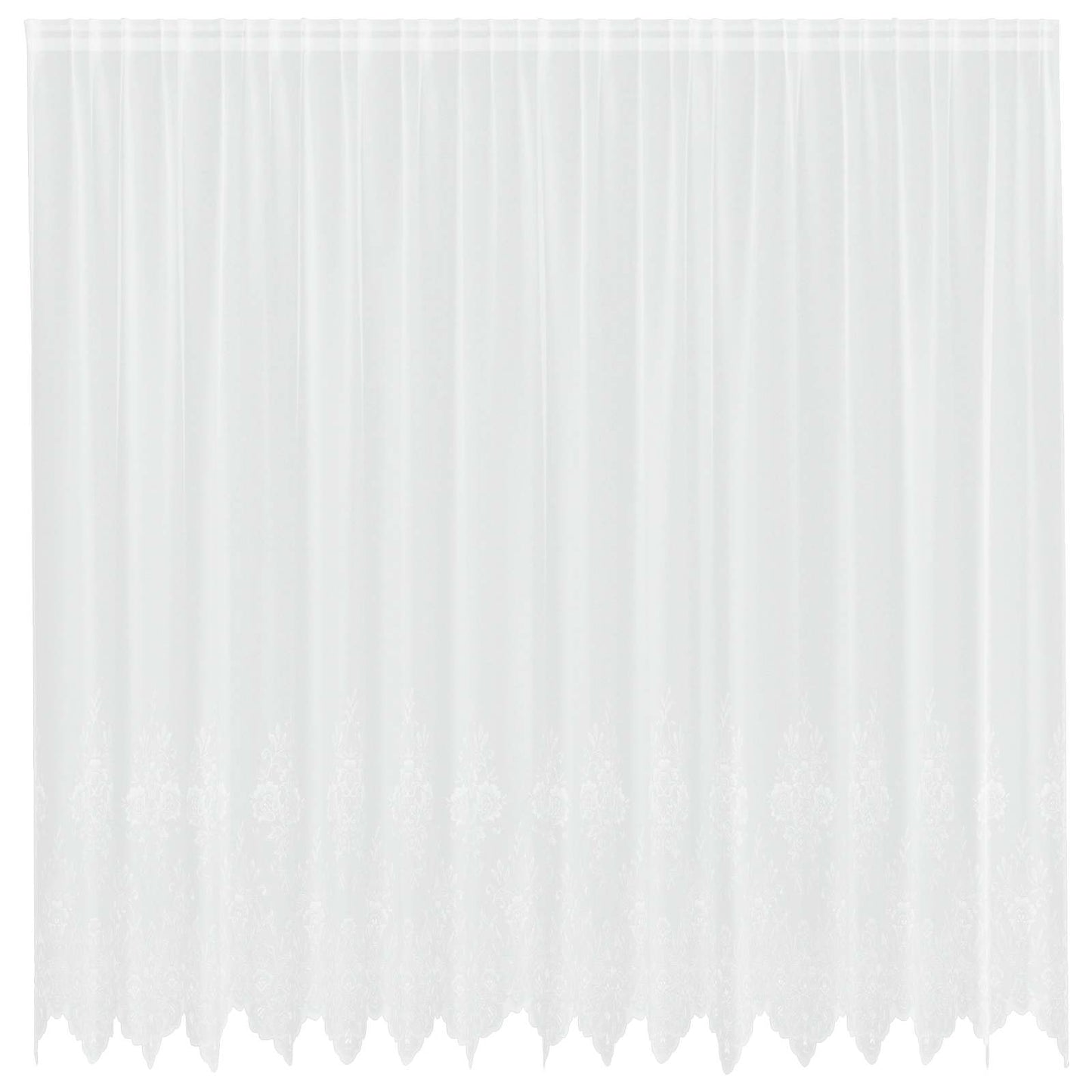 Lace Curtain with Curtains Floral White 240 x 400 cm Polyester