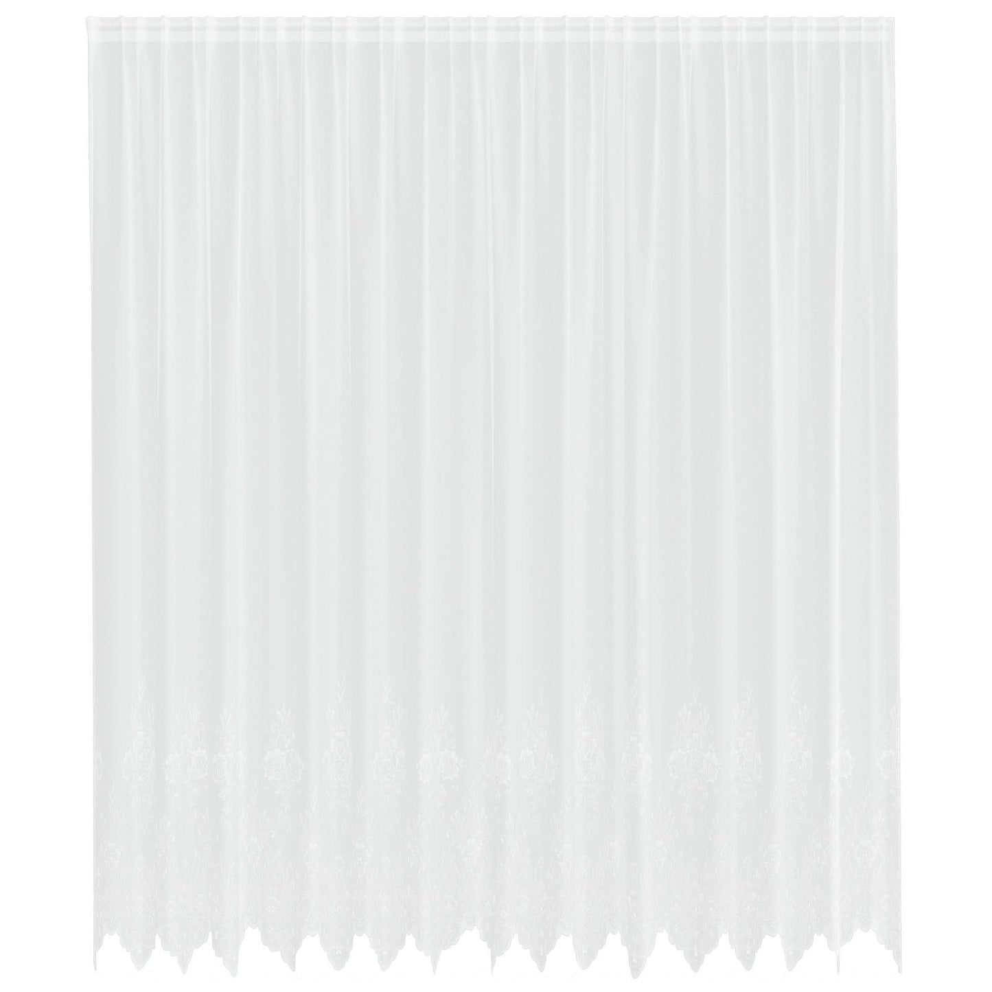 Lace Curtain with Curtains Floral White 300 x 400 cm Polyester