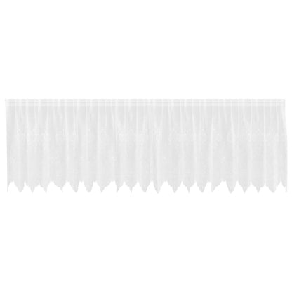 Lace Curtain with Curtains Floral White 100 x 500 cm Polyester