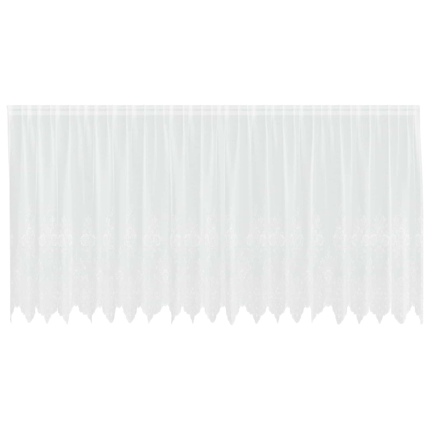 Lace Curtain with Curtains Floral White 160 x 500 cm Polyester