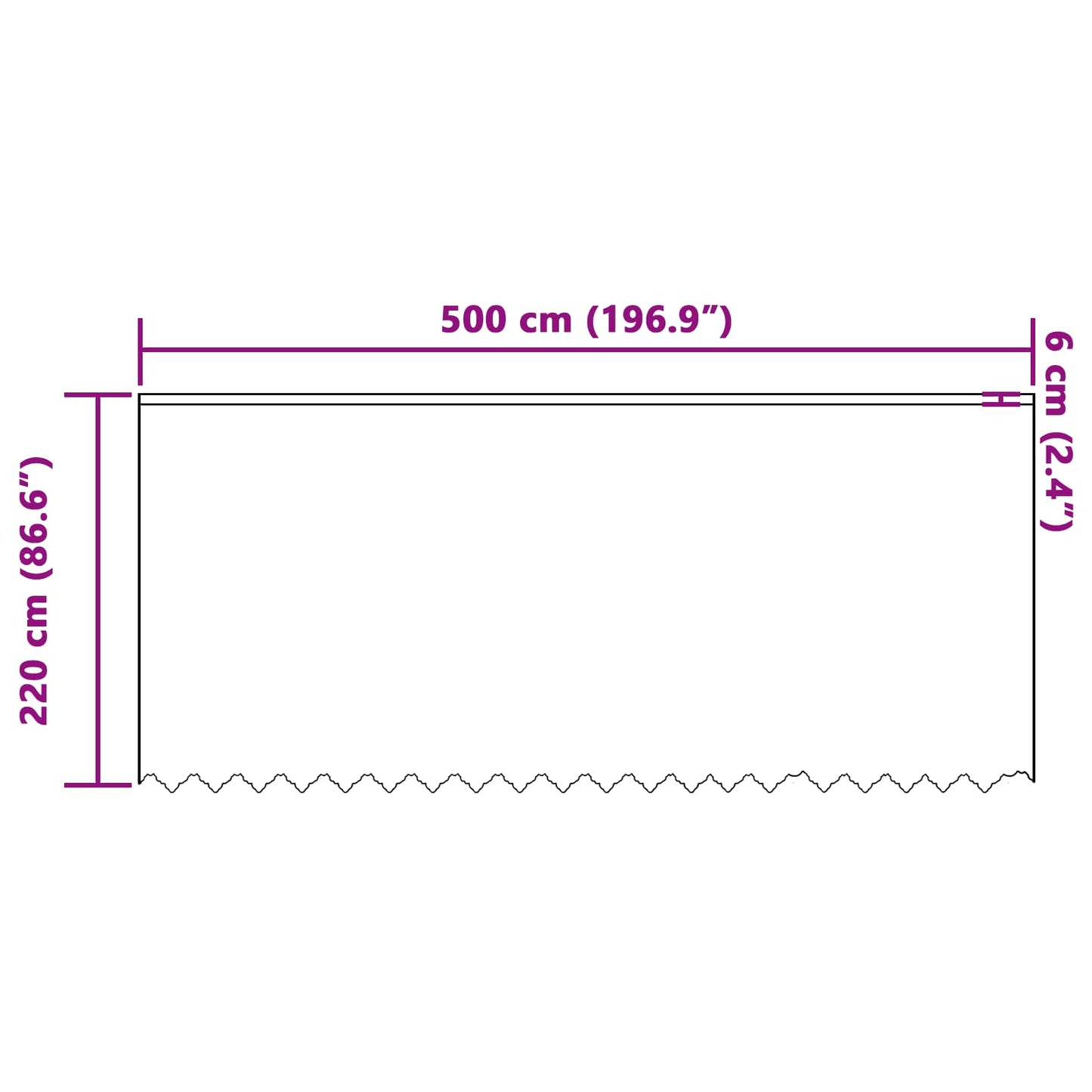 Lace Curtain with Curtains Floral White 220 x 500 cm Polyester