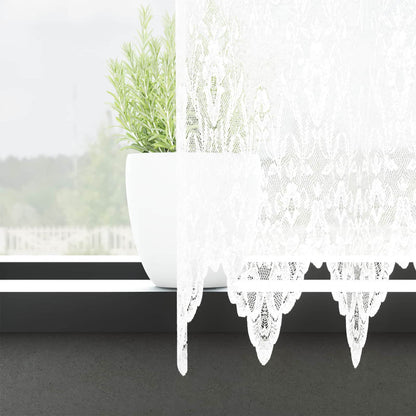 Lace Curtain with Curtains Floral White 240 x 500 cm Polyester